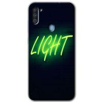 MRCİLETİSİM Samsung Galaxy A11 Kılıf Baskılı Kapak - Neon İnscription +Tam Kaplayan Mat Seramik