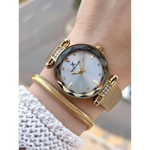 Daniel Klein Çelik Kordonlu 2 Yıl Garantili 3 Atm Suya Dayanıklı Kadın Kol Saati+Bileklik BF.10981.2