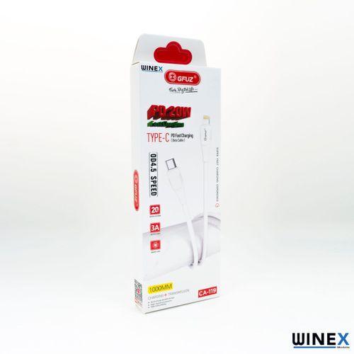 Global CA119 3A PD20 Type-C to Lightning Data ve Hızlı Şarj Kablosu Beyaz
