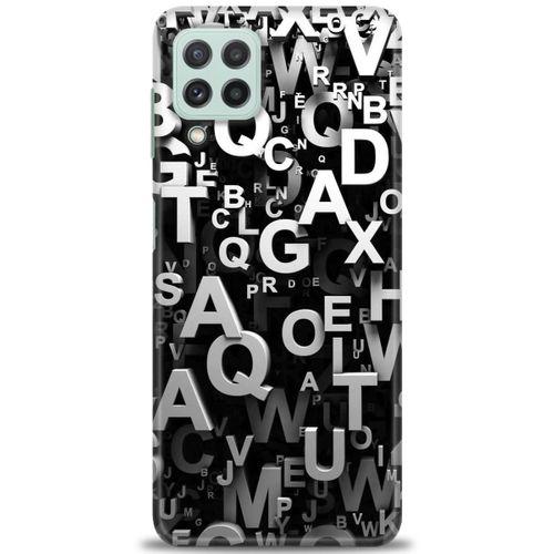Samsung Galaxy M32 Kılıf HD Baskılı Kılıf - Harfler + Tam Ekran Koruyucu