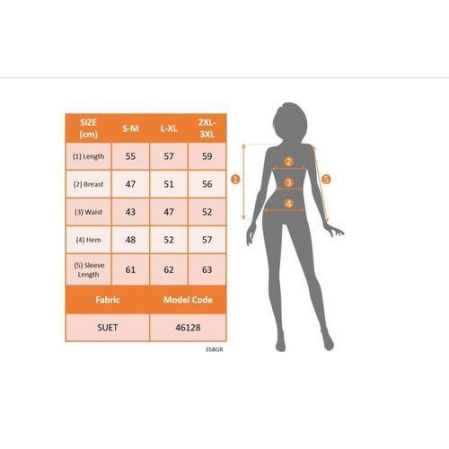 Kadın Uzun Kollu önü Açık Düğmeli Kısa Süet Ceket