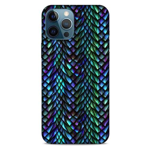 Apple iPhone 12 Pro Max Kılıf Dragons (1) Kılıfı Ejderha Pulları Rainbow