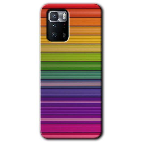 Poco x3 GT Kılıf HD Desen Baskılı Arka Kapak + Temperli Cam - Colorful Lines