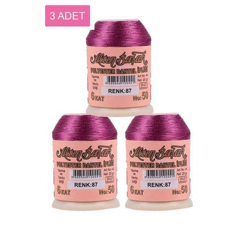 3 Adet Altınbaşak Oya ve Dantel İpi 20 gr - Royaleks - No: 087