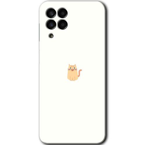 Samsung Galaxy M33 HD Baskılı Kılıf + 9D Tam Ekran Koruyucu - Cat Minimalism