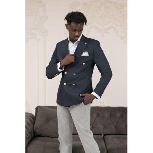 Regular Fit İtalyan Yaka Astarlı Torba Cepli Kruvaze Blazer Ceket