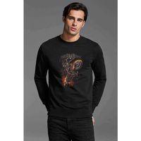 HELL RIDER Baskılı Siyah Erkek Sweatshirt