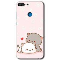 MRCİLETİSİM Honor 9 Lite Kılıf HD Desen Baskılı Arka Kapak + Temperli Cam - Kedi Aşkı