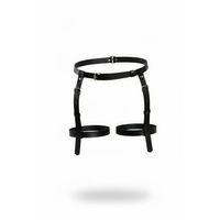 Siyah Tanga - Külot Ayarlanabilir Deri Jartiyer - Brf1209