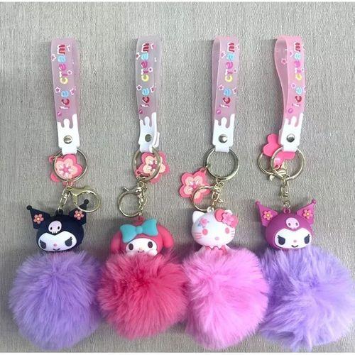 Ponponlu Kuromi Ve Hello Kitty Anahtarlık Alk4246