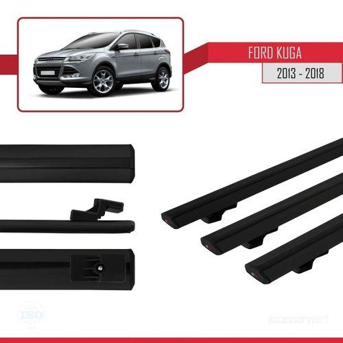 Ford Kuga 2013-2018 Arası ile uyumlu Basic Model Ara Atkı Tavan Barı SİYAH 3 ADET