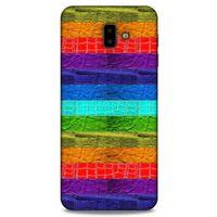 Samsung Galaxy J6 Plus Kılıf Patchwork (38) Neo Hybrid Kılıf Yeşil Kırmızı Mor