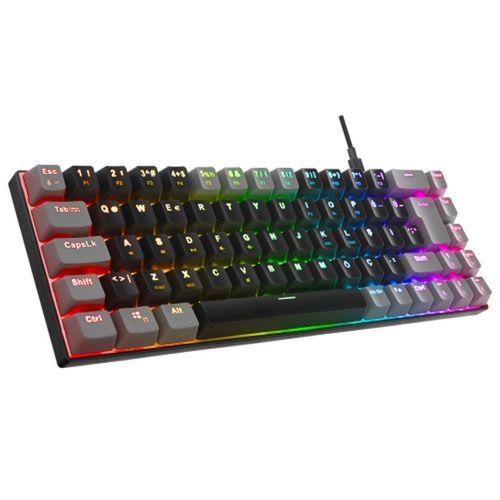 ACER eMachines, EAK68, Siyah/Gri, USB Kablolu, RGB Backlight, RED Mekanik Switch, Türkçe Q, 68 Tuşlu, Gaming Klavye