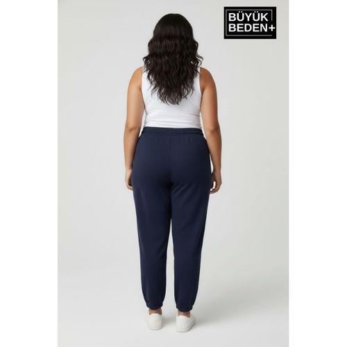 Kadın Büyük Beden Paça Lastikli İki İplik Rahat Kalıp ince Eşofman Altı SPR26BEAK951