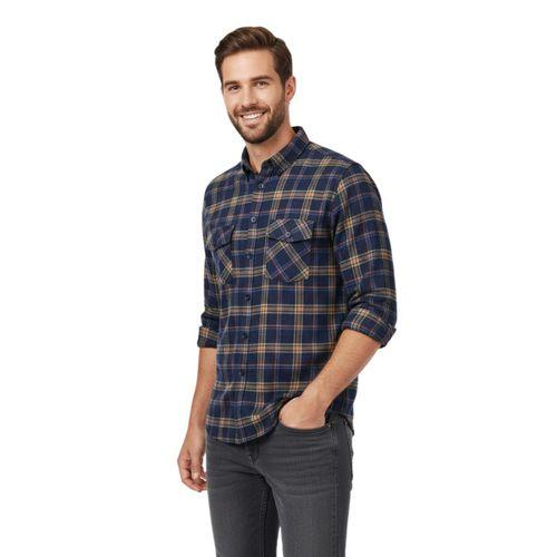 Erkek Kışlık Slim Fitt Uzun Kol Çift Cep Kapak Gömlek 2418 BGL-ST04799