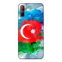 Realme C3 Uyumlu Kılıf Azarbaijan (15) Antişok Kılıf Bayrak İllustre