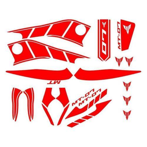 YAMAHA Yamaha Mt07 2014 - 2017 Uyumlu Kırmızı Sticker Set