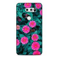 Lopard LG K40S Uyumlu Kılıf Bahar (39) Liquid Crystal Kılıf Fuşya Çiçekler