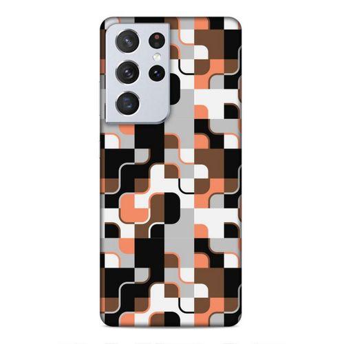 Samsung Galaxy S21 Ultra Uyumlu Kılıf Insomnia (47) Crystal Flex Kılıf Siyah Portakal