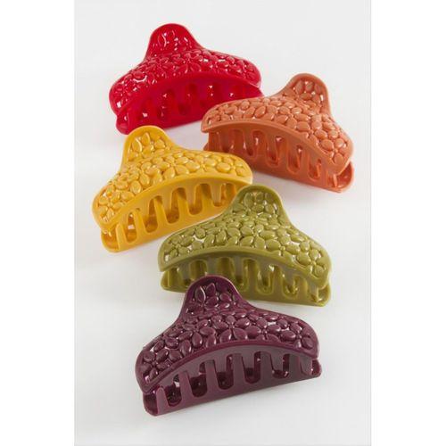 Oval Çiçek Renkli Mandal Toka 8 cm
