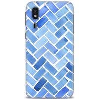 Samsung Galaxy A2 Core Kılıf HD Baskılı Kılıf - Mavi + Tam Ekran Koruyucu