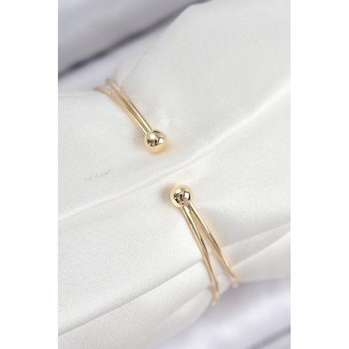 Pirinç Zirkon Taşlı Baget Model Gold Renk Kadın Bileklik