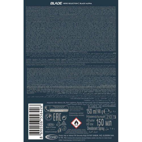 2 Adet Blade Hero Selection Serisi Black Alpha Erkek Deodorant 150 Ml