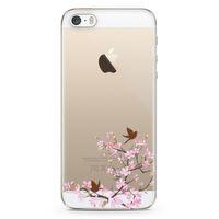 Apple iPhone 5s Kılıf Peony Kuşlar Arka Kapak Koruma Desenli Full Koruyucu