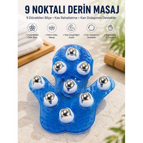 9 Bilyeli El Şeklinde Omuz Bacak Masaj Aleti Masaj Eldiveni Giyilebilir Plastik Vücut Sıkılaştırıcı