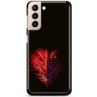 Samsung Galaxy S21 Kılıf Dragons (16) Kalın Kılıf Kırmızı King Ejderha