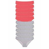 10 adet Süper Eko Set Likralı Kadın Slip Külot Fuşya Gri