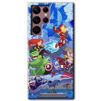 Potkal Hediye Fabrikası Samsung Galaxy S22 Ultra HD Baskılı Kılıf + 9D Tam Ekran Koruyucu - Avengers Cartoon