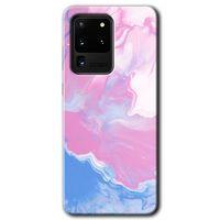 Samsung Galaxy S20 Ultra HD Baskılı Kılıf + 9D Tam Ekran Koruyucu - Liquid Lekeler Art