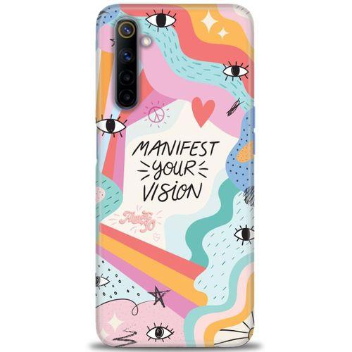 Realme 6 Kılıf HD Baskılı Kılıf - Manifest Your Vision + Tam Ekran Koruyucu