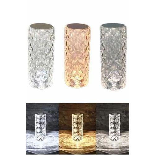 Masa Ve Gece Lambası Şık Ve Dayanıklı Sensörlü Şarjlı Kristal Lamba