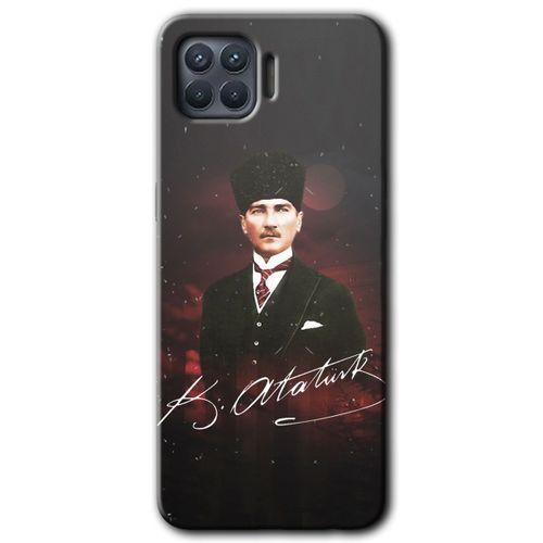 Oppo Reno 4 Lite Kılıf HD Baskılı Desen + Hayalet Cam Yandan Görünmez