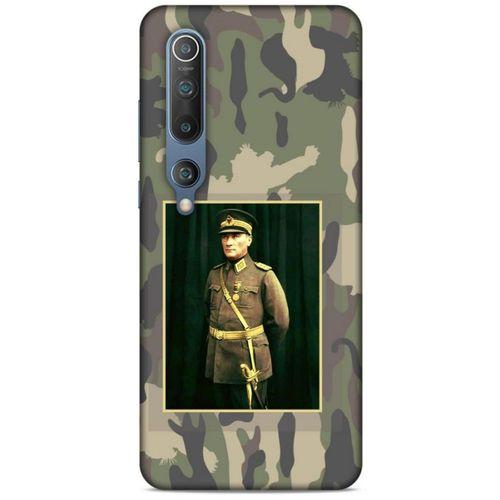 Xiaomi Mi 10 Kılıf Atatürk (13) Silikon Kap Kamuflaj