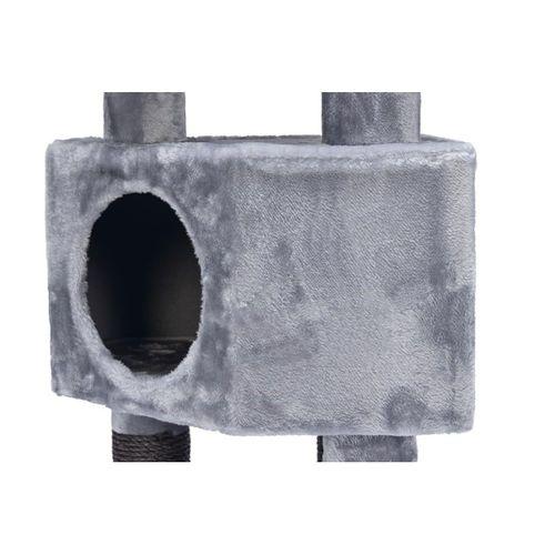 Beeztees Kedi Köşe Tırmalama ve Oyun Evi, Gri, 40x40x135cm