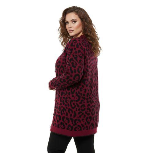 Kadın Leopar Desen Hırka 101002 BGL-ST04079