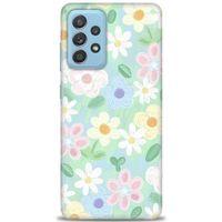 Samsung Galaxy A72 Kılıf HD Baskılı Kılıf - Çiçekk + Tam Ekran Koruyucu
