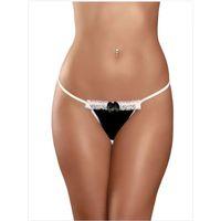 Fantezi Siyah Beyaz Dantelli Seksi Tanga