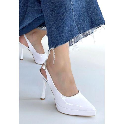 Arim Beyaz Rugan Platform Topuk Ayakkabı