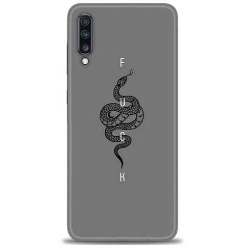 Samsung Galaxy A70 Kılıf HD Baskılı Kılıf - Siyah Yılan + Tam Ekran Koruyucu