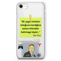 Apple iPhone SE 2020 Kılıf Caps-Elon Musk Arka Kapak Koruma Desenli Full Koruyucu