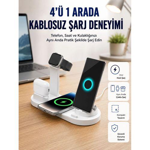Masaüstü Düzenleyici 4’ü 1 Arada Kablosuz Şarj Aksesuarı Yeni Nesil