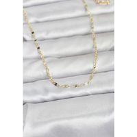 CM 14K Gold Renk Yassı Gemici Zincir Model 60 cm Kadın Kolye