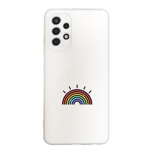 Samsung A32 Gökkuşağı Desenli Premium Silikonlu Lansman Telefon Kılıfı