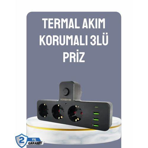 Anahtarlı Çoklu Priz 3 Usb 1 Type-c Hızlı Şarj Destekli