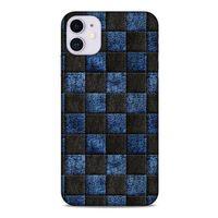 Apple Iphone 11 Kılıf Patchwork (9) Kılıf Siyah Mavi