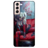Samsung Galaxy S21 Plus Uyumlu Kılıf Harley Quinn (22) Tam Koruma Kılıfı Kırmızımsı kahverengi